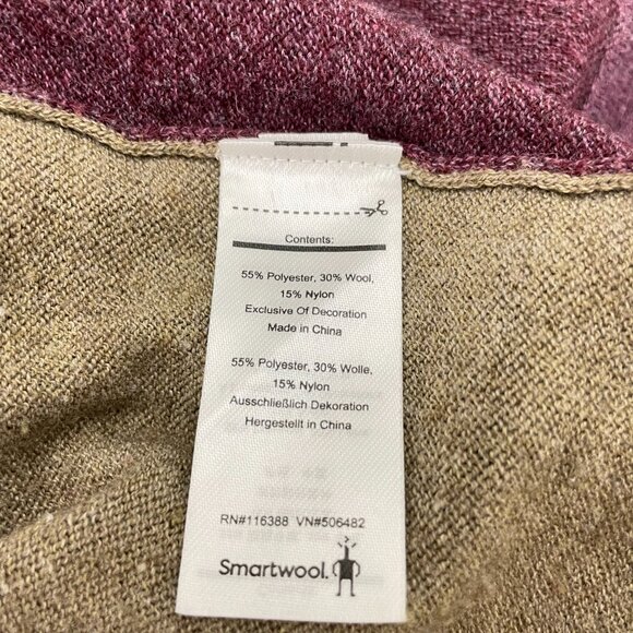 Smartwool Shadow Pine Colorblock Merino Wool Sweater Heather Purple - Picture 7 of 11